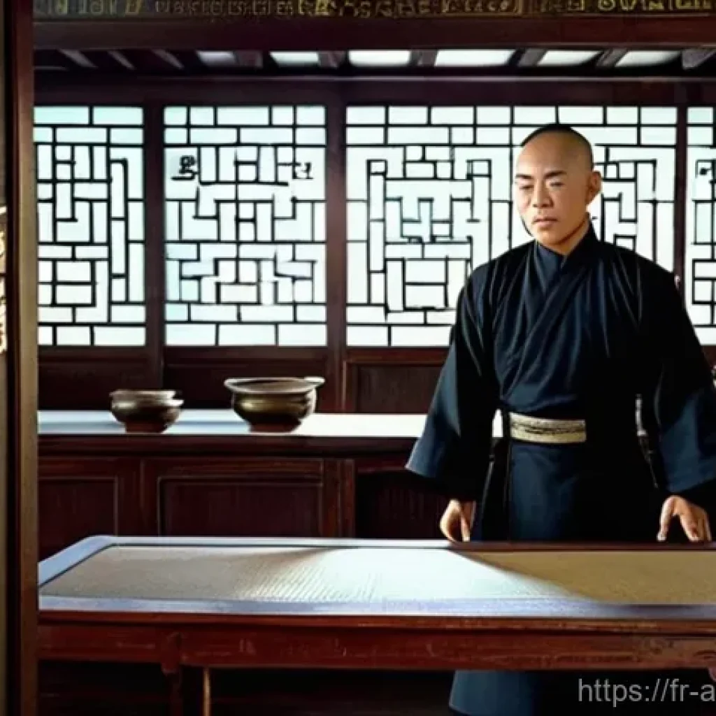 홍콩영화  황비홍  시리즈 분석 - **Prompt:** A highly detailed, cinematic image of Jet Li as Wong Fei-hung, dressed in a traditional,...