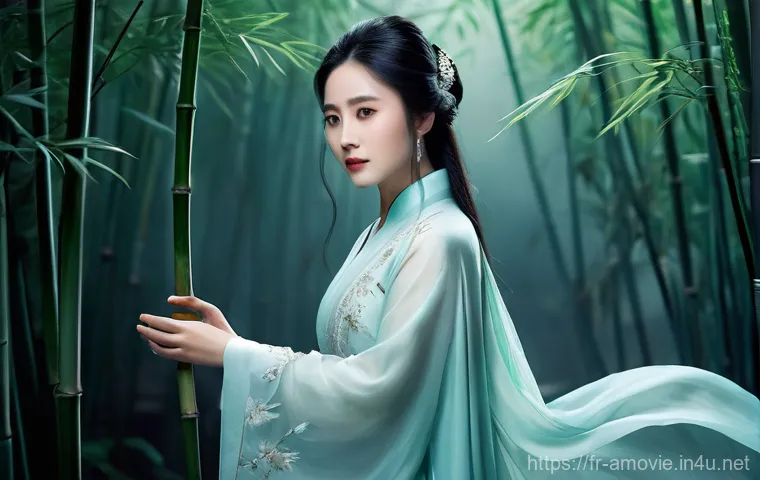 왕조현 출연작 및 최근 활동 - **Prompt:** A full-body portrait of Joey Wong as Nie Xiaoqian from "A Chinese Ghost Story." She is d...