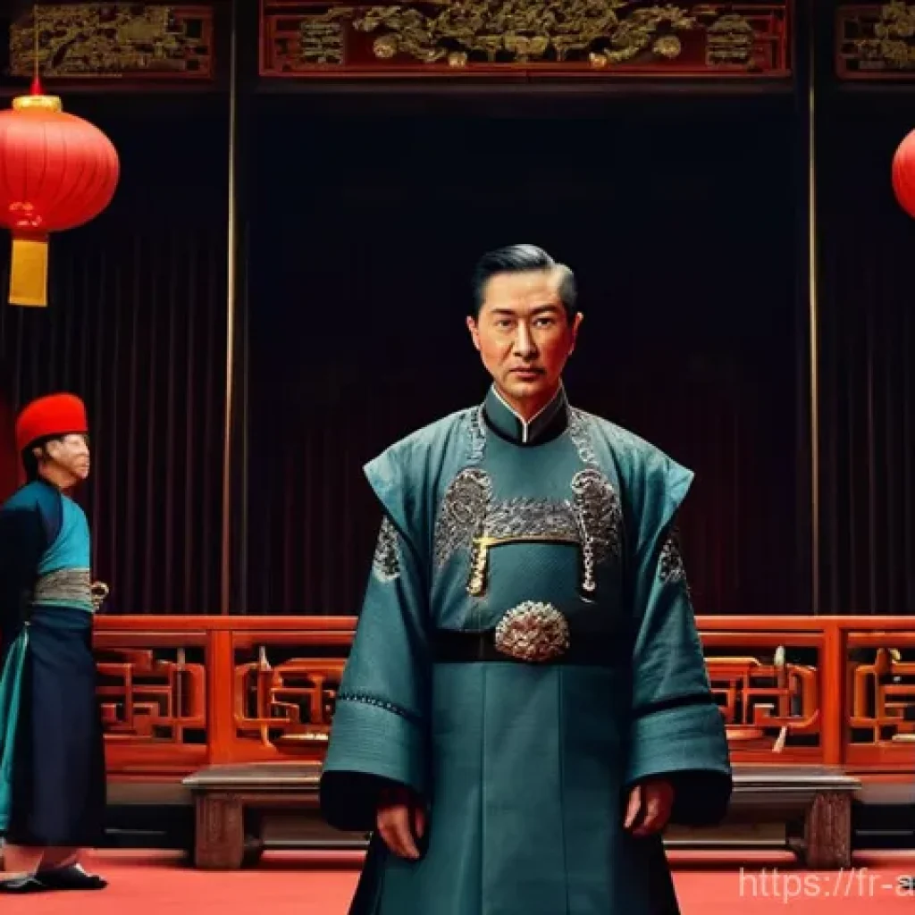 중국영화  양자탄비  배우 및 감독 인터뷰 - **The Warlord's Gambit**
    A dramatic scene set in 1920s warlord-era China, within a richly decora...